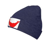 Rapa NUI Bonnet drapeau pour homme et femme Bonnet d'hiver chaud tricoté à revers en acrylique Bleu marine