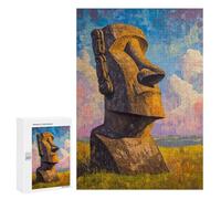 Rapa NUI Moai Statue Painting Puzzle 1000 Pièces Educa Jouet en Bois Cadeau Unique Décoration Intérieure Jeu Éducatif Challenge Toy Adultes Et Enfants À Partir De 14 Ans 300 PCS