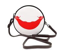 Rapa Nui Sac à bandoulière rond en cuir pour femme Motif drapeau