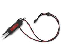 Rapala - Ciseaux de Pêche Rétractables Antiglisse - Matériel de Pêche - Spécial Tresse et pour Tous les Fils de Pêche - Coupes Précises - Cordon Tour de Cou - Pince Pêche Solide - Noir/Rouge