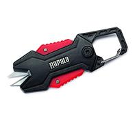 Rapala - Ciseaux de Pêche Rétractables RCD Retractable Line Scissors - Matériel de Pêche - Pour Tous les Fils de Pêche - Coupes Précises - Mousqueton Inclus - Pince Pêche Solide - Noir/Rouge
