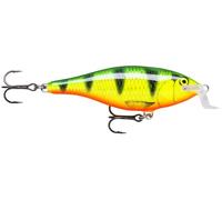 Rapala, Leurre de Pêche Classiques, Shallow Shad Rap, Taille : 9 cm/12 g, Leurre Eau Douce Flottant, Profondeur de Nage : 1,8 - 2,4 m, Matériel de Pêche avec Construction Balsa, Fire Perch FP