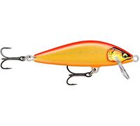 Rapala - Leurre de Pêche Countdown Elite - Matériel de Pêche avec Construction Balsa - Leurre d'Eau Douce Coulant - Profondeur de Nage 1,2m - Taille7,5cm/10g - Fabriqué en Estonie - Gilded Gold Orange