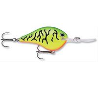 Rapala - Leurre de Pêche DT (Dives-to) Series - Matériel de Pêche avec Corps en Balsa - Leurre Pêche en Eau Douce - Prof de Nage1.2m - Taille 5cm / 9g - Fabriqué en Estonie - Firetiger