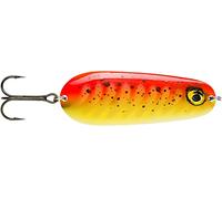 Rapala - Leurre de Pêche Nauvo - Construction Métal - Leurre Pêche en Mer & Eau Douce Coulant - Profondeur de Nage Variable - Taille 9,5cm / 37g - Fabriqué en Estonie - Gold Fluorescent Red