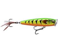 Rapala - Leurre de Pêche Skitter Pop Elite Construction Balsa (sans plomb) - Leurre Mer & Eau Douce Flottant - Profondeur de Nage Surface - Taille 9,5cm / 17g - Fabriqué en Estonie - Gilded Fire Tiger