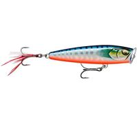 Rapala - Leurre de Pêche Skitter Pop Elite Construction Balsa (sans plomb) - Leurre Mer & Eau Douce Flottant - Profondeur de Nage Surface, Taille 9,5cm / 17g, Fabriqué en Estonie - Gilded Hot Wahoo UV