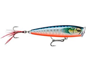Rapala - Leurre de Pêche Skitter Pop Elite Construction Balsa (sans plomb) - Leurre Mer & Eau Douce Flottant - Profondeur de Nage Surface, Taille 9,5cm / 17g, Fabriqué en Estonie - Gilded Hot Wahoo UV