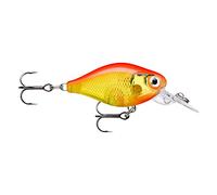 Rapala, Leurre de Pêche X-Light Crank Mid Runner, Taille : 3,5 cm/4 g, Leurre Eau Douce Flottant, Profondeur de Nage : 1,8-2,1 m, Matériel Plastique, Gold Fluorescent Red gFR