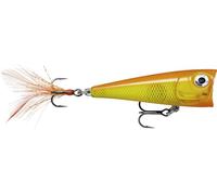 Rapala, Leurre de Pêche X-Light Pop, Taille : 4 cm/4,5 g, Leurre Eau Douce Flottant, Profondeur de Nage : Surface, Matériel de Pêche Plastique, Gold Fluorescent Red gFR, Lime Frog