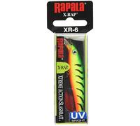 Rapala - Leurre de Pêche X-Rap - Matériel de Pêche d'Eau Douce - Leurre Pêche avec Profil 3D, Teaser Plumes et Brill - Profondeur de Nage 0.9-1.5m - 6cm / 4g - Fabriqué en Estonie - Firetiger UV