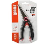 Rapala - Pince de Pêche RCD Mag Spring Pliers - Matériel de Pêche avec Mâchoires en Acier Inoxydable - Article de Pêche avec Ressort Solide - Poignées Ergonomiques Soft Grip - 20 cm - Noir/Rouge