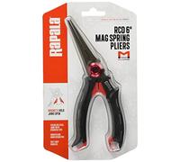 Rapala - Pince de Pêche RCD Mag Spring Pliers - Matériel de Pêche avec Mâchoires en Acier Inoxydable - Article de Pêche avec Ressort Solide - Poignées Ergonomiques Soft Grip - 15 cm - Noir/Rouge
