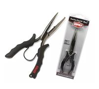 Rapala - Pince de Pêche Stainless Steel Pliers - Matériel de Pêche en Acier Inoxydable - Pince Multifonction avec Poignée Ergonomique - Ressort d’Ouverture - Orifice de Suspension - 22cm - Noir