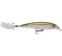 Rapala - Leurre de Pêche X-Rap - Matériel de Pêche d'Eau Douce - Leurre Pêche avec Profil 3D, Teaser Plumes et Brill - Profondeur de Nage 1.2-1.8m - 10cm / 13g - Fabriqué en Estonie - Olive Green