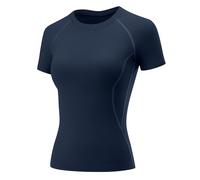 Rapbin T-Shirt de Sport à Manches Courtes et à Manches Longues pour Femme - Séchage Rapide - Respirant, Lot de 2 - Noir et Gris - Manches Courtes