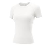 Rapbin T-Shirt de Sport à Manches Courtes et à Manches Longues pour Femme - Séchage Rapide - Respirant, Lot de 2 - Noir et Gris - Manches Courtes