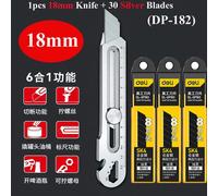 Rapduty-Couteau Utilitaire En Acier Inoxydable,Coupe-Boîte Multifonction,Ouvre-Bouteille,18 Ouvre-Bouteille,Règle À Vis,Entrepôt,Tout Usage,6 En 1 - Type 1knife 30black Blade