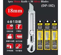 Rapduty-Couteau Utilitaire En Acier Inoxydable,Coupe-Boîte Multifonction,Ouvre-Bouteille,18 Ouvre-Bouteille,Règle À Vis,Entrepôt,Tout Usage,6 En 1 - Type 1knife 30silver Blad