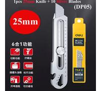 Rapduty-Couteau Utilitaire En Acier Inoxydable,Coupe-Boîte Multifonction,Ouvre-Bouteille,18 Ouvre-Bouteille,Règle À Vis,Entrepôt,Tout Usage,6 En 1 - Type 1knife 10blade 25mm