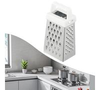 Râpe 4 Faces pour Cuisine, Multifonction PP et Acier 430, Antidérapante Queue de Poisson, Trou de Suspension, 6.7x3.7cm(Green)
