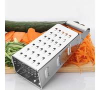 Râpe à 4 côtés en acier inoxydable avec râpe fine et moyenne et côtés tranchants pour la préparation des aliments et l'utilisation en cuisine