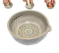 Râpe à ail artisanale x bol à herbes, ustensile de cuisine avec orifice de drainage pour les salades et la cuisine, épluchage facile des feuilles pour les vinaigrettes (1pc)