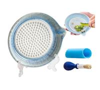 Râpe à ail avec éplucheur 4 pièces en céramique manuelle Outil de cuisine | Râpe à ail avec support pour oignon, fromage, noix de muscade, épices, zeste de citron, gingembre