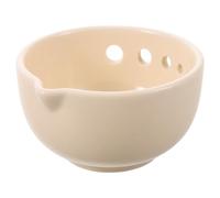 Râpe à Ail en Céramique Beige, Bol Artisanal à 5 Trous