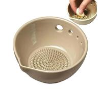 Râpe à ail en céramique - Bol avec moulin à gingembre et bol pour la préparation des aliments | Outil de cuisine manuel pour curcuma, oignons ou fromage | Grattoir professionnel pour restaurant, cate