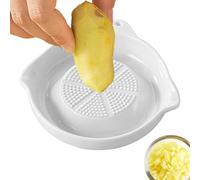 Râpe à ail, outil de meulage en céramique, 13 x 14 cm, broyeur alimentaire avec surfaces texturées, râpe en pierre, plat de préparation avec facile à nettoyer, ustensiles de cuisine pour la cuisine et
