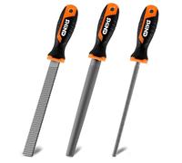 Râpe à Bois, Ensemble de Râpes en Métal de 200 mm, Frotter Bois Set de Limes 3 Pièces Comprenant une Râpe Plate, une Râpe Demi-ronde et une Râpe Ronde, Râpe en Métal pour le Travail du Bois