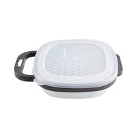 Râpe à Fromage 6-en-1 avec Boîtier, Lames en Acier Inoxydable, Râpage Grossier Moyen Fin, Micro-Râpage et Tranchage, Couvercle Doseur, 17x5x17cm (Noir)