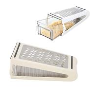 Râpe à Fromage de Cuisine avec Récipient, Râpe à Gingembre Manuelle Double Face Couvercle de Lame de Citron 22x13.5x8.5cm pour Légumes, Fruits, Fromage, Chocolat