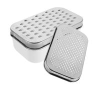 Râpe à Fromage Double Face en Acier Inoxydable, 8 Pouces, Argenté | Gingembre et Agrumes, Surfaces Grossière et Fine, avec Boîte Détachable, Usage la Cuisine