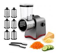 Râpe à fromage électrique, 300 W, 7 lames en acier inoxydable | Broyeur de fromage automatique avec large goulotte d'alimentation, opération à une touche, préparation quotidienne du dîner