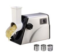 Râpe à fromage électrique 300 W - Déchiqueteuse de légumes rotative commerciale avec 3 tambours en acier inoxydable, trancheuse automatique de 30 kg/h pour cuisine, restaurant, épicerie fine
