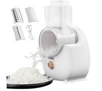 Râpe à fromage électrique, broyeur de fromage automatique avec 3 accessoires, hachoir à légumes USB, machine salade pour viande, fruits, légumes