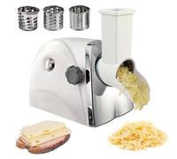 Râpe à fromage électrique et trancheuse à légumes, puissance 300 W avec 3 lames en acier inoxydable, 60 kg/h haute efficacité, facile à nettoyer pour une utilisation en cuisine