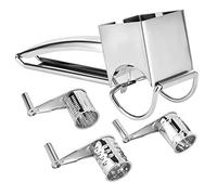 Râpe à Fromage en Acier Inoxydable avec 3 Tambours Rotatifs, Facile à Utiliser, Passe au Lave-vaisselle, pour Fromage à Pâte Molle ou Dure, Chocolat, Noix, Parmesan, Pistaches