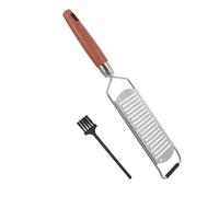 Râpe à Fromage en Acier Inoxydable, Manche Bois | Grille Fine ou Grossière, Poignée Antidérapante, Brosse de Nettoyage Incluse, Pratique pour Cuisiniers et Pâtissiers