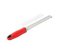 Râpe à fromage et zesteur de citron en acier inoxydable avec poignée antidérapante - Gadget de cuisine essentiel pour râper, déchiqueter et zester (rouge)