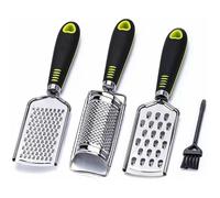 Râpe à fromage et zesteur de citron, lot de 3 râpes, lame en acier inoxydable, manche ergonomique en caoutchouc thermoplastique, fa