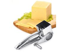 Râpe à Fromage Manuelle Rotative en Acier Inoxydable, Moulin à Fromage à Manivelle pour Parmesan, Légumes, Noix et Chocolat, Tambour Interchangeable, Lave-Vaisselle