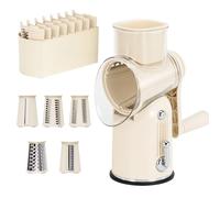 Râpe À Fromage, Râpe À Tambour Rotative, Coupe-légumes avec 5 Lames Remplaçables, pour Fromage, Concombre, Carotte, Pomme De Terre, Noix, Râpe Facile À Nettoyer pour Fruits, Coupe Plus Rapide Et Plus
