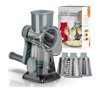 Râpe à fromage rotative 3 en 1 - Trancheuse manuelle polyvalente pour légumes et noix d'arachides - Déchiqueteuse à fromage et légumes transparente (B)