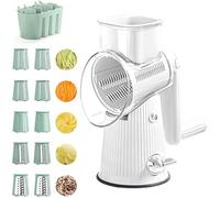 Râpe à fromage rotative 5 en 1 avec poignée, facile à nettoyer, gadget de cuisine avec boîte de rangement