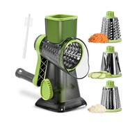 Râpe à Fromage Rotative avec Manivelle pour Cuisine avec 3 Lames Interchangeables pour Légumes