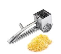 Râpe à fromage rotative avec poignée | Râpe à manivelle Premium en acier inoxydable | Trancheuse amovible pratique et pour râper fromage, chocolat, noix et légumes facilement