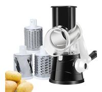 Râpe À Fromage Rotative - Coupe Legumes Multifonctions Avec 3 Lames En Acier Inoxydable, Mandoline De Cuisine Manuelle, Hâchoir À Légumes, Râpe À Légumes Pour Couper Salade, Fruit, Carotte